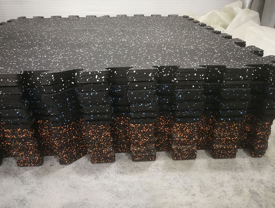 8MM EPDM jigsaw puzzle fleck gym rubber floor mat_gym rubber flooring
