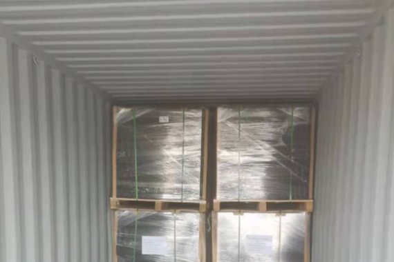 5 containers were loaded into rubber gym mat